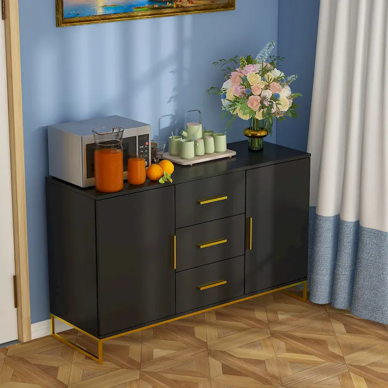 47 Buffet Credenza with Double Doors and 3 Drawers - 47.2L