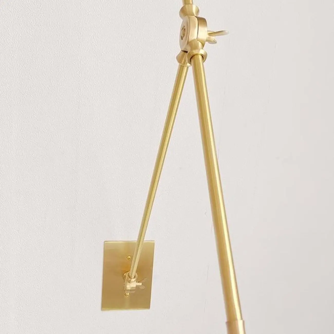 Gold Metal Modern White Aluminum Shade Swing Arm Wall Light