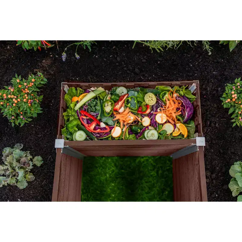 Vita 72"x72" Vinyl Urbana Keyhole Raised Garden Bed Espresso: UV & Weather-Resistant