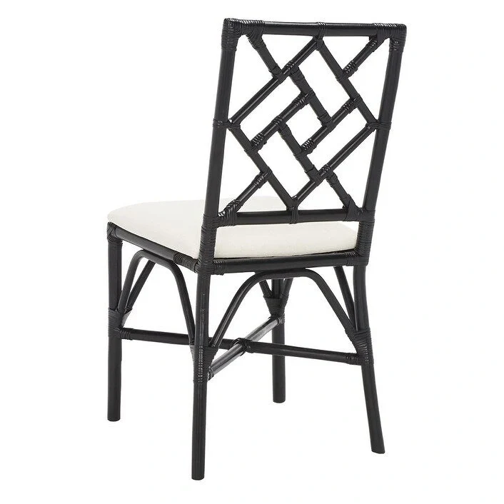 SAFAVIEH Maye Rattan Accent Chair with Cushion (Set of 2) - 18.5 W x 20.9 L x 35.8 H - 19Wx21Dx36H