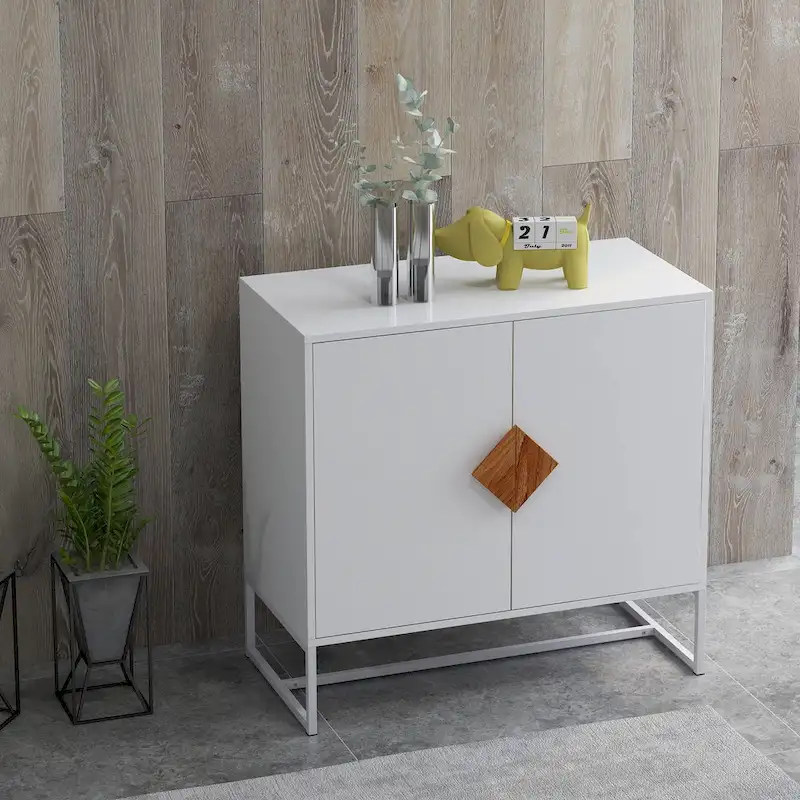square shape handle 2 doors sideboard