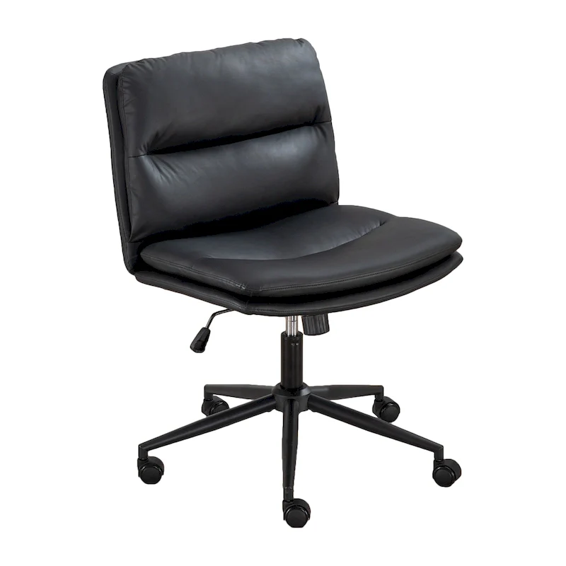 Roundhill Bizerte Adjustable Swivel Criss Cross Chair, Wide Seat Office Chair Vanity Chair