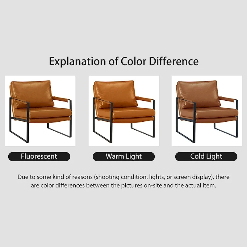 Art Leon Modern Faux Leather Accent Chairs Set of 2