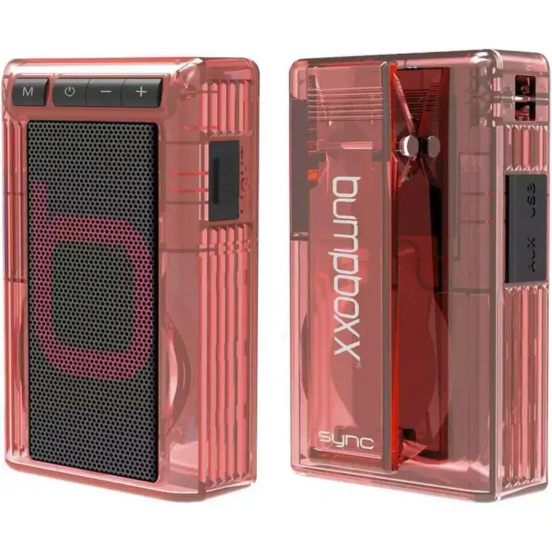 Refurbished: Bumpboxx Retro Pager Beeper | Outdoor Portable Bluetooth Speaker-Clear Red - Manufacturer Refurbished