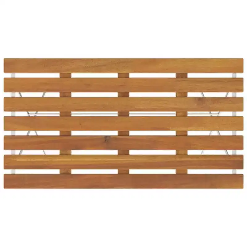 vidaXL Folding Bistro Set - Solid Acacia Wood and Steel, Rectangular Design