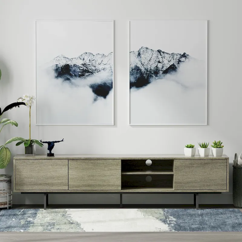 Glenwillow Home Atlas 78 x 20 Lowboy Mid-Century Modern TV Stand Console