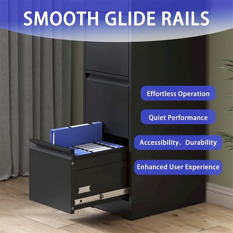 4 Drawer Metal Vertical File Cabinet w/Lock Office Home File Cabinet