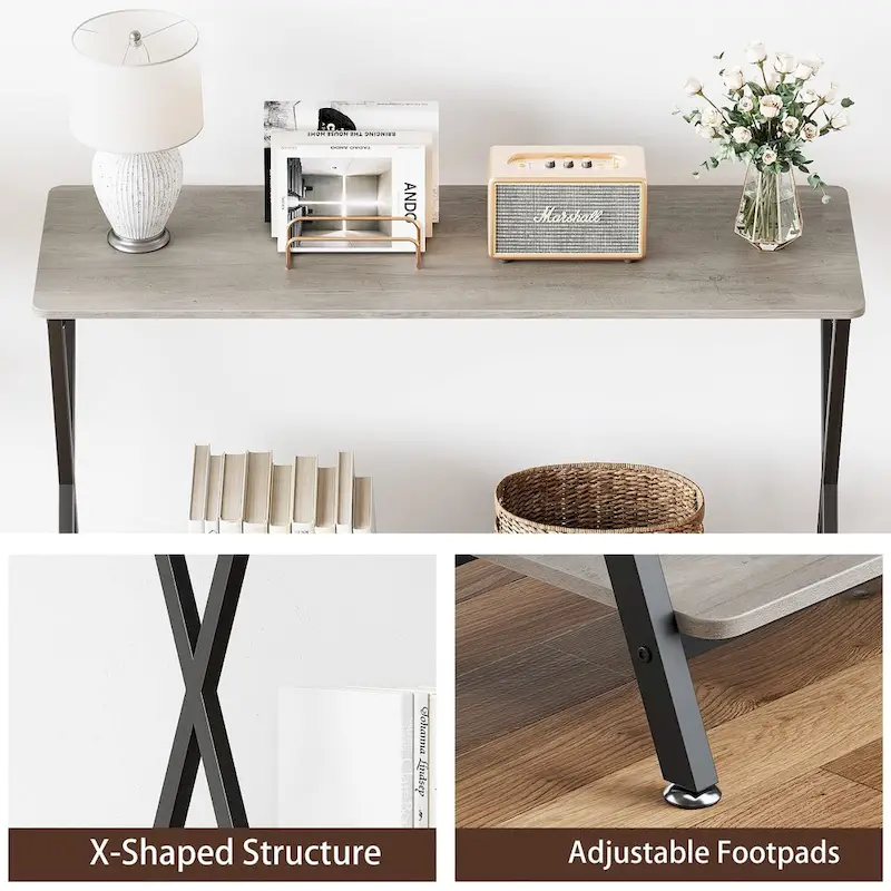 Console Table with 2 Shelves