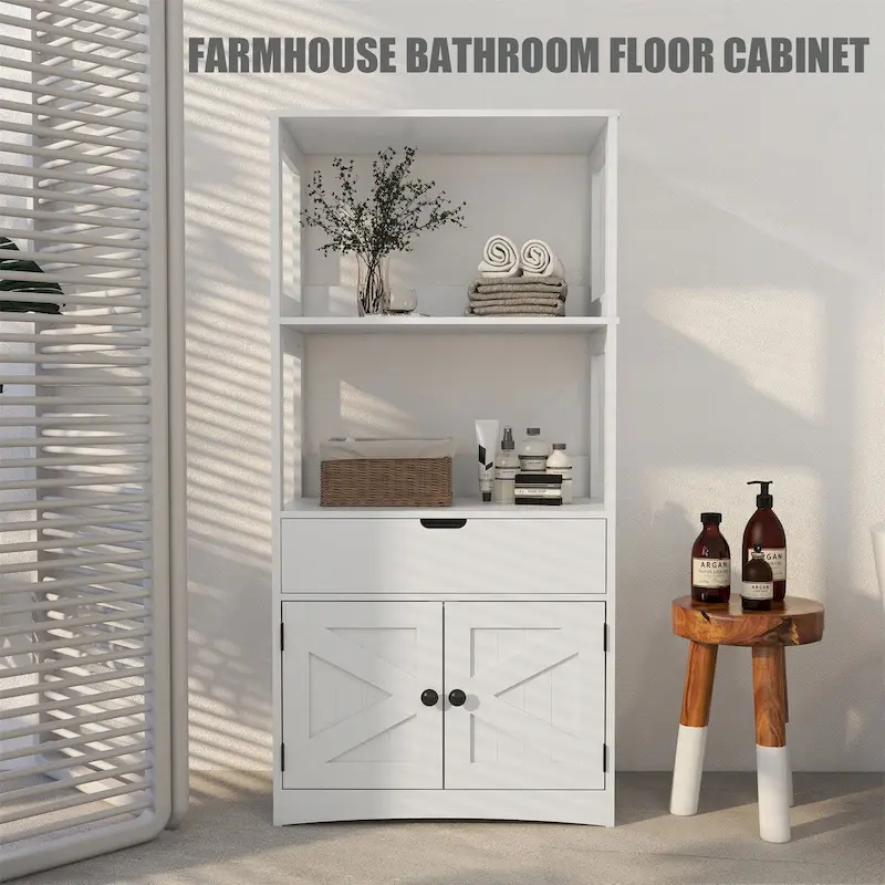 Farmhouse Bathroom Floor Cabinet