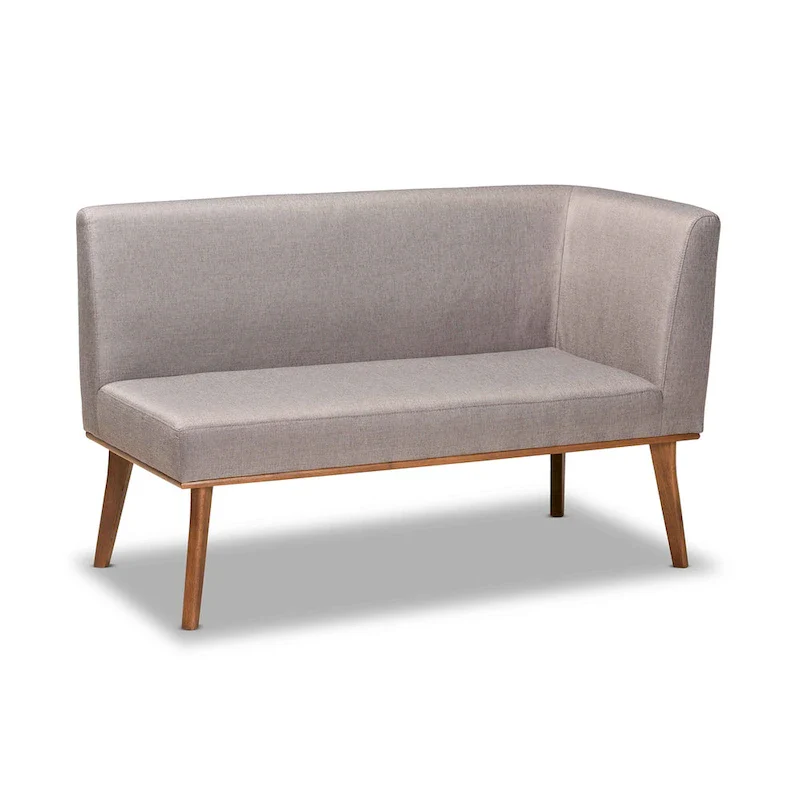 Odessa Grey Fabric and Walnut Finished Wood 5-PC Dining Nook Set