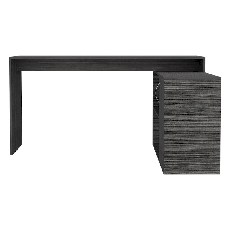 L-Shaped Desk for Office,Living Room ,Apartment, Smokey Oak
