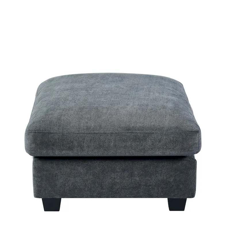 Modern Convertible L-Shaped Linen Feather Filled Reversible Sectional Sofa