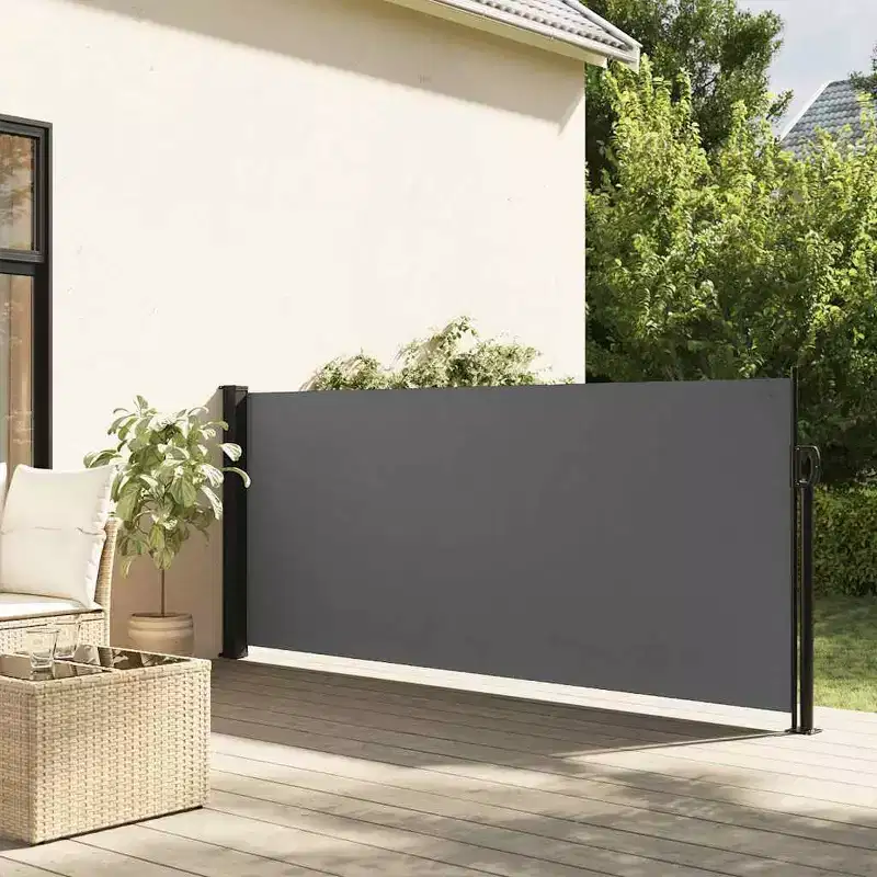 vidaXL Retractable Side Awning Anthracite 100% polyester with PU coating