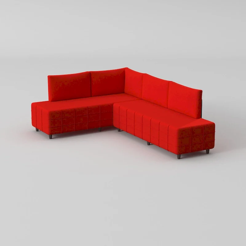 Sagopa Modern Metal Frame with Foam Seat Sectional Sofa