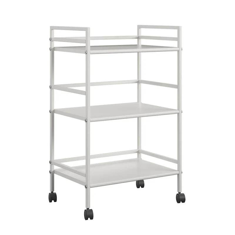 Avenue Greene Emerald 3 Shelf Metal Rolling Utility Cart