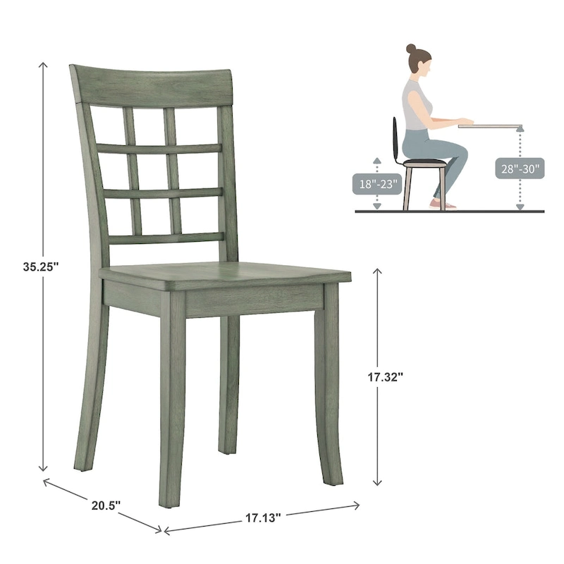 Wilmington II Round Pedestal Base Antique Sage Green 5-Piece Dining Set by iNSPIRE Q Classic
