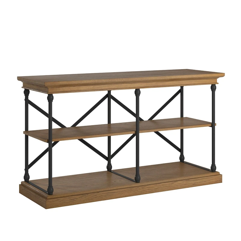 Barnstone Cornice Iron and Wood Entryway Console Table by iNSPIRE Q Artisan