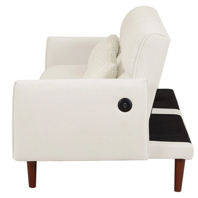 GEITIN Convertible Futon Sofa Bed with 2 Pillows