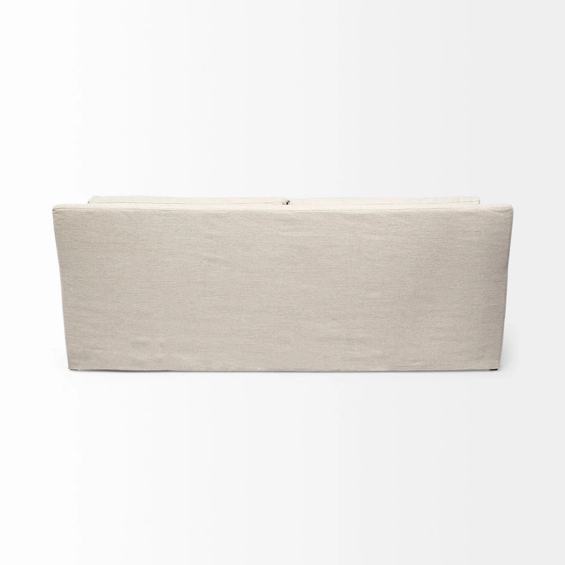 Denly Beige Fabric Slipcover w/ Double Stacked Back Cushions Sofa - 92.5W x 38.2D x 34.5H