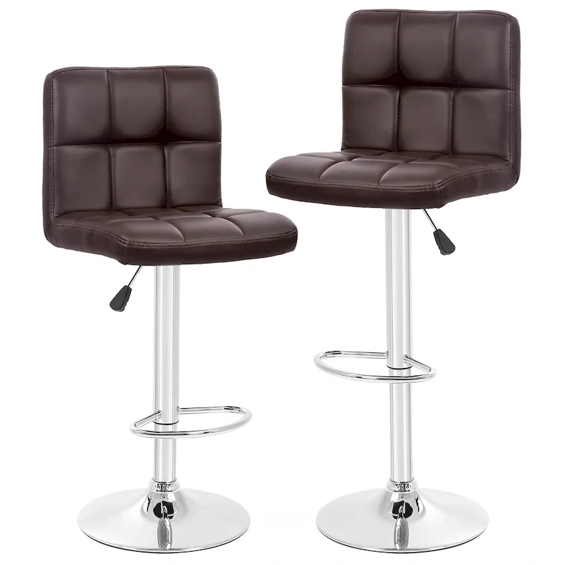 Furniture of America Orson Modern PU Leather Adjustable Height Swivel Bar Stools (Set of 2)
