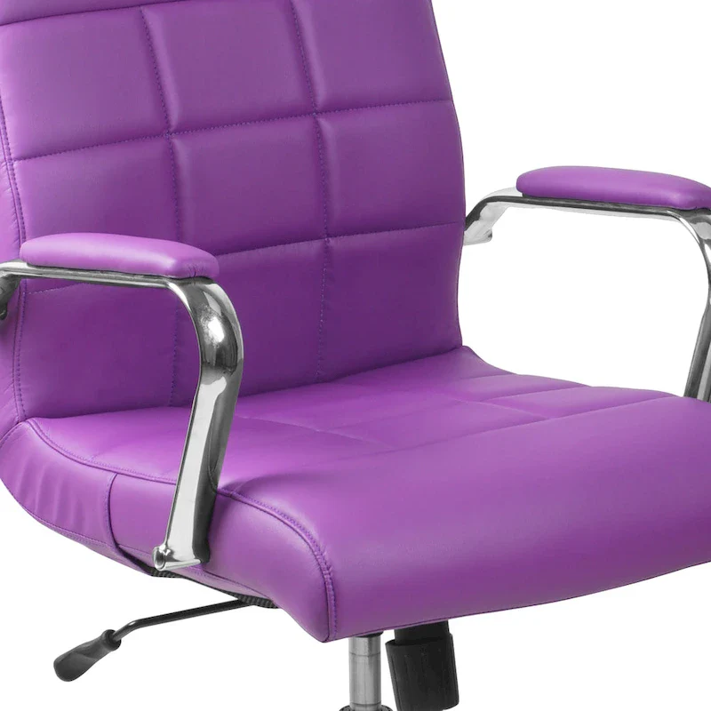 Mid-back Chrome/Vinyl Executive Swivel Office Chair