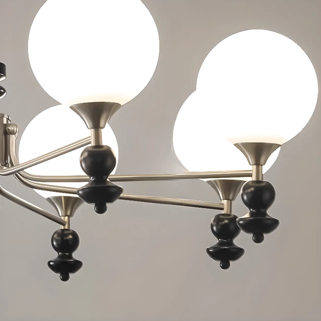 Modern Stylish Black Nickel Glass Globe Chandelier