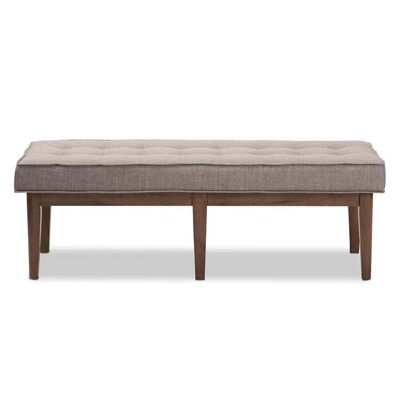 Mid-Century Fabric Button-Tufted Bench by Baxton Studio