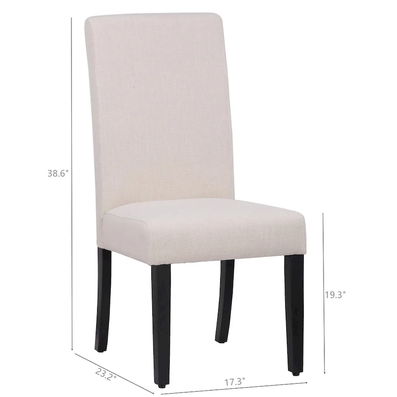 Grandview Upholstered Linen Fabric Dining Chair (Set of 2)