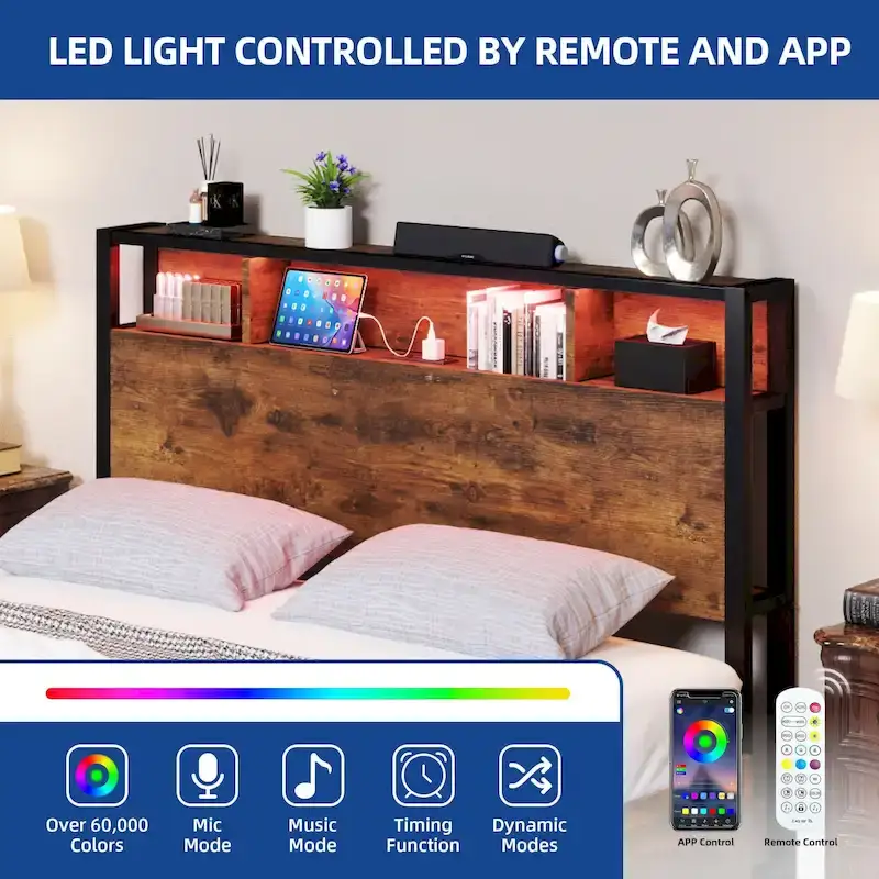 Moasis Queen 4 Storage Drawers Bed Frame with Headboard