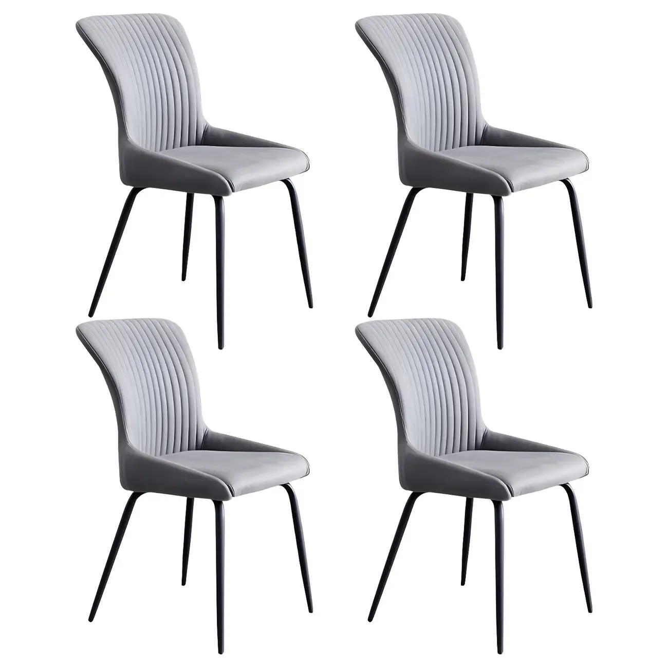 Industrial Dark Gray Armless Kitchen Dining Chairs