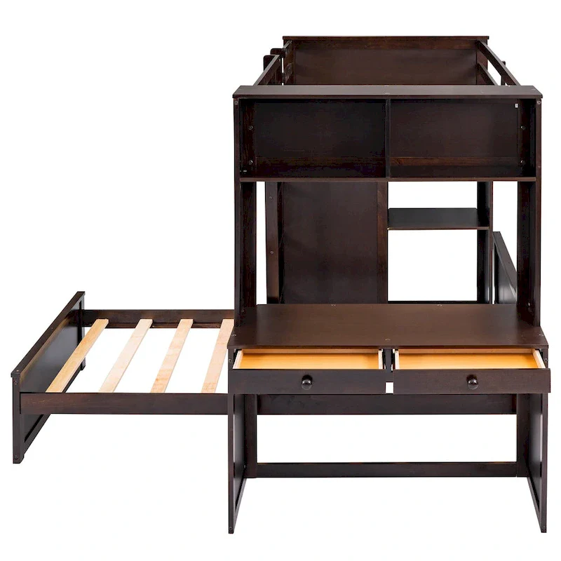 Twin over Twin Pine Loft Bed with Stand-alone
