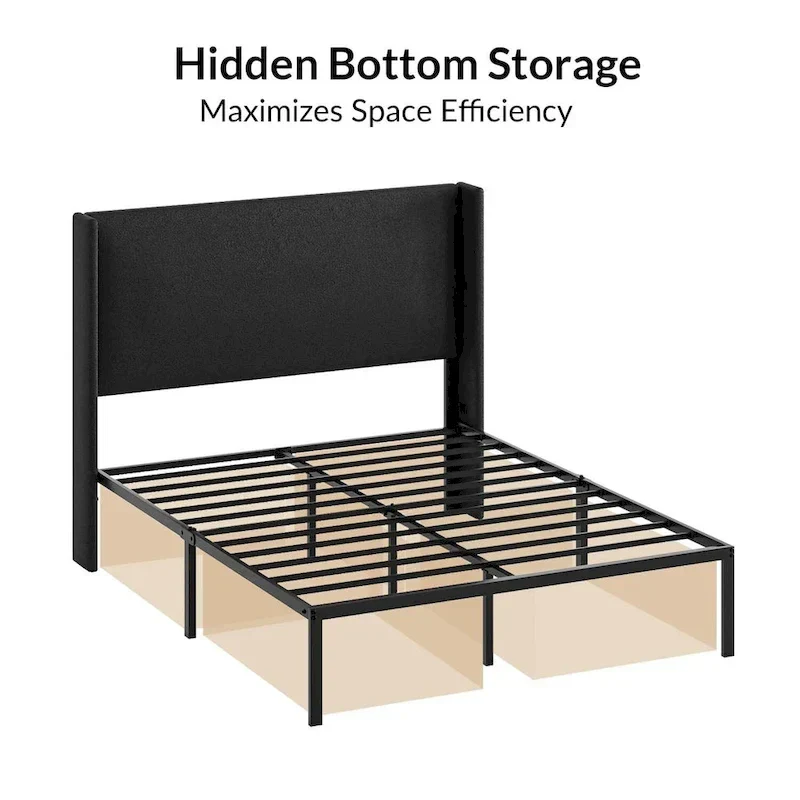 Louise Traditional Washable Slipcover Bed Upholstered Metal by HULALA HOME