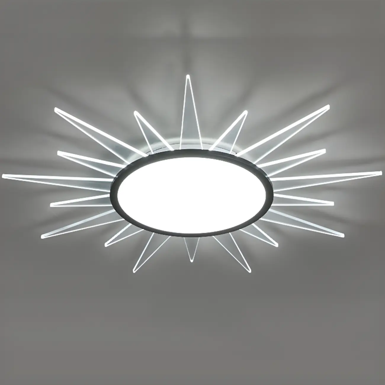 Large Acrylic Round Sunburst LED Flush Mount Ceiling Light