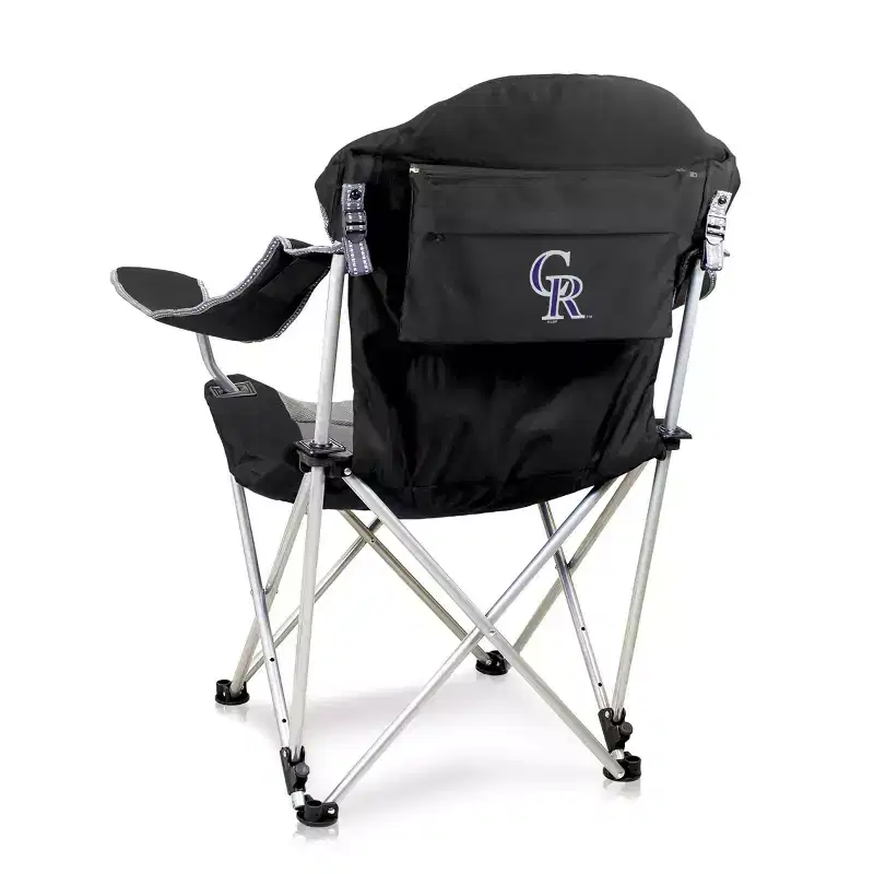 MLB Colorado Rockies Reclining Camp Chair - Black with Gray Accents