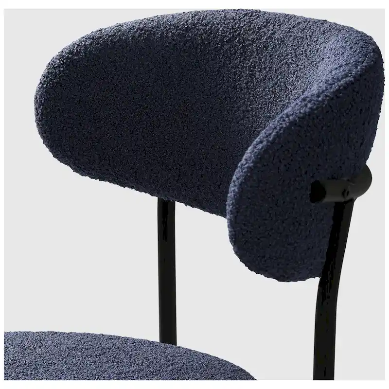 Bayville Mid-Century Curved Back Fabric Upholstered Metal Dining Chair (Set of 4)