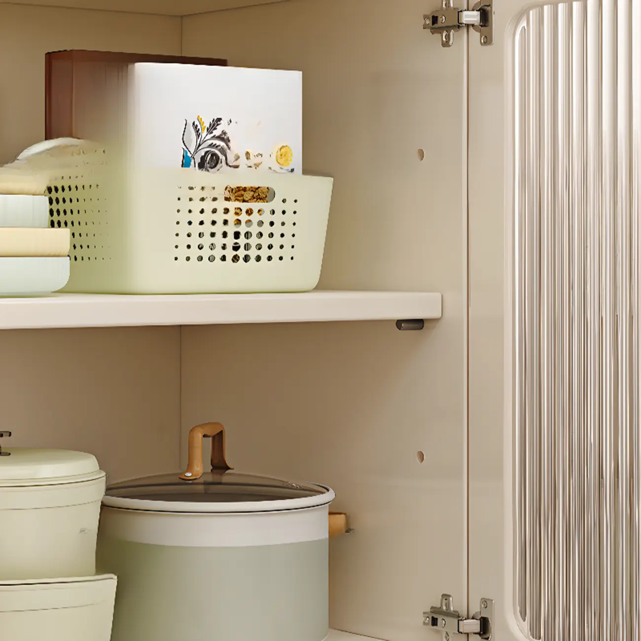 Freestanding Wooden Open Display Buffet Cabinet with Drawer