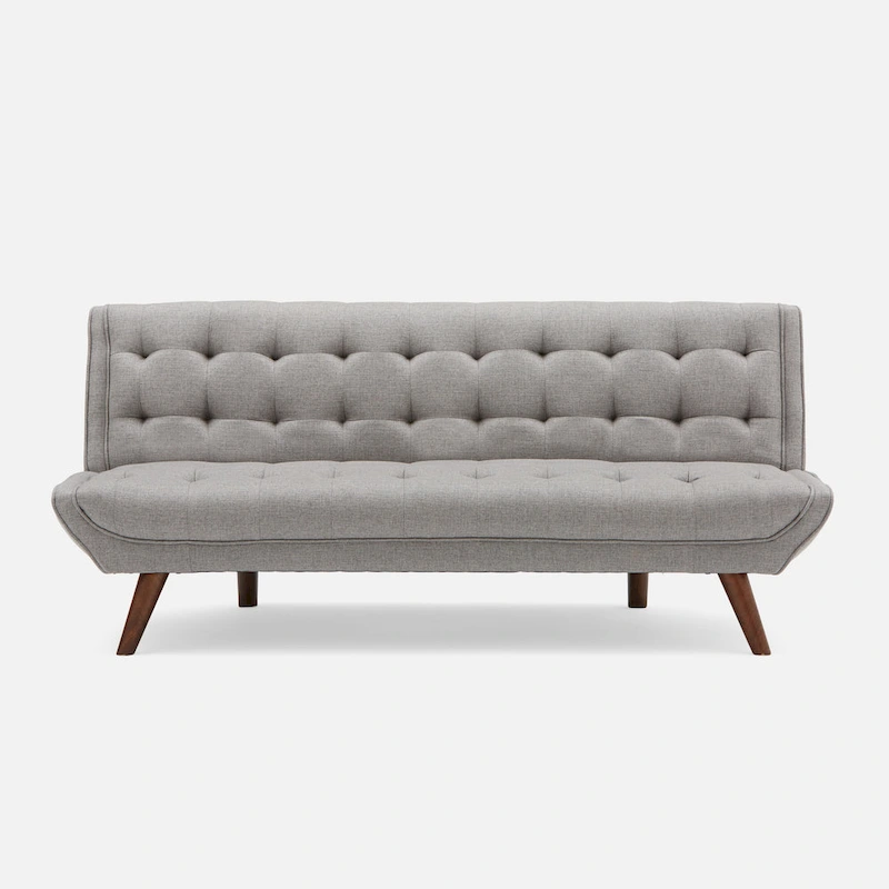 Modern Armless Fabric Grey Sofa Bed Adjustable Folding Sofa - 32.09*71.06*22.05 inches