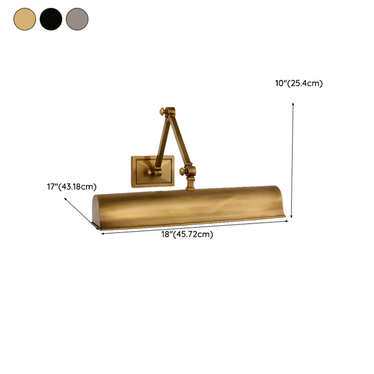 2-Light Metal Swing Arm Wall Light with Long Shade
