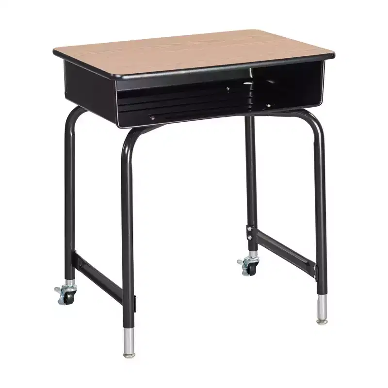 ECR4Kids Open Front Desk with Metal Storage Book Box