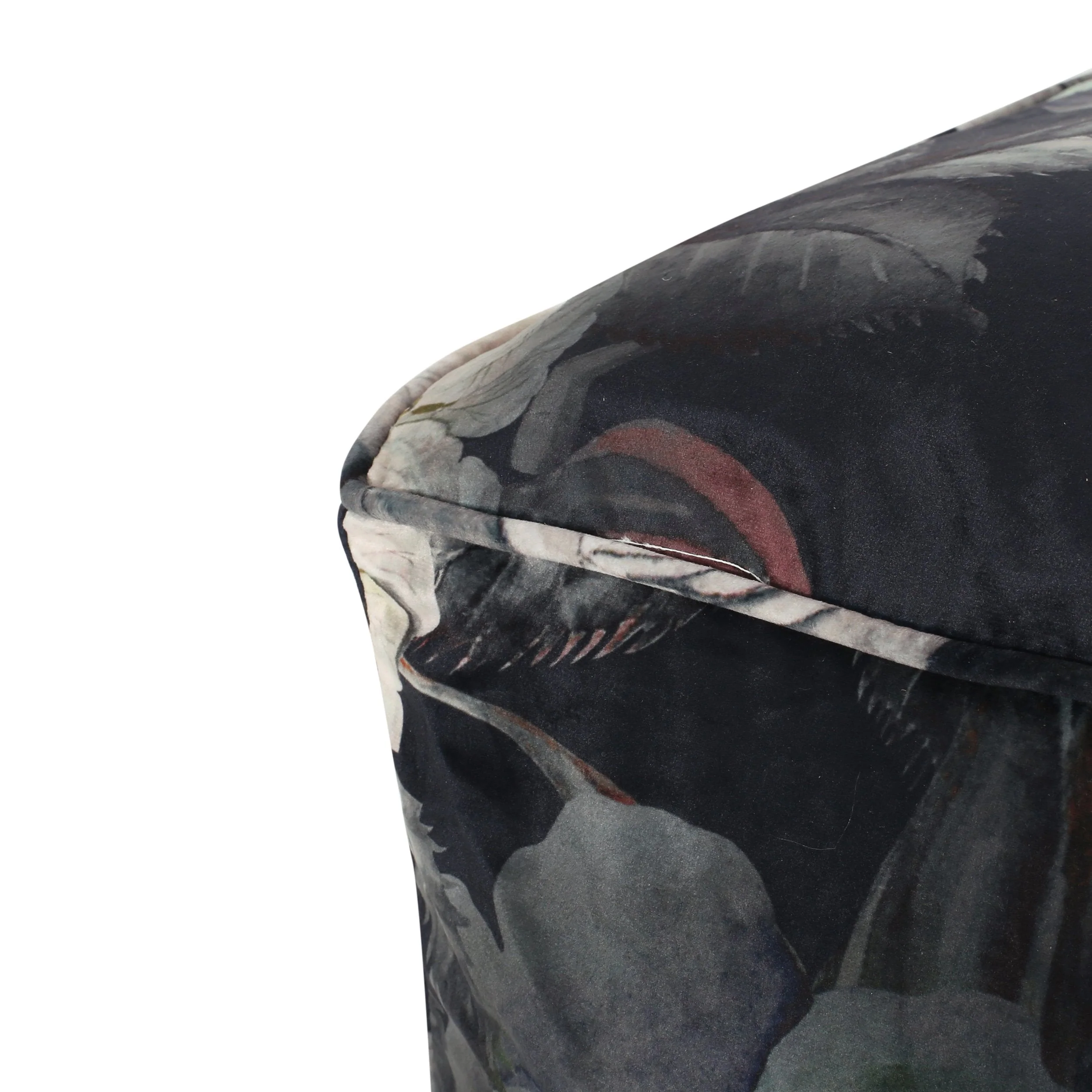 Traditional Fabric Flower Print Pouf - NH005413