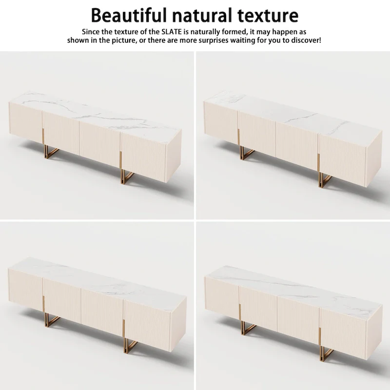 78.7  TV Stand, Entertainment Center with Faux Marble Top