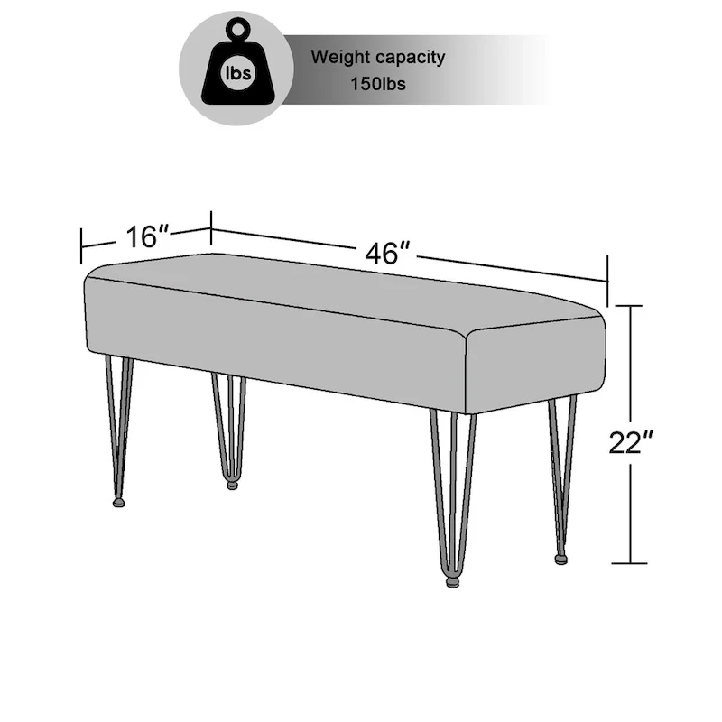 Serenta SuperMink Fauxfur Ottoman Bench