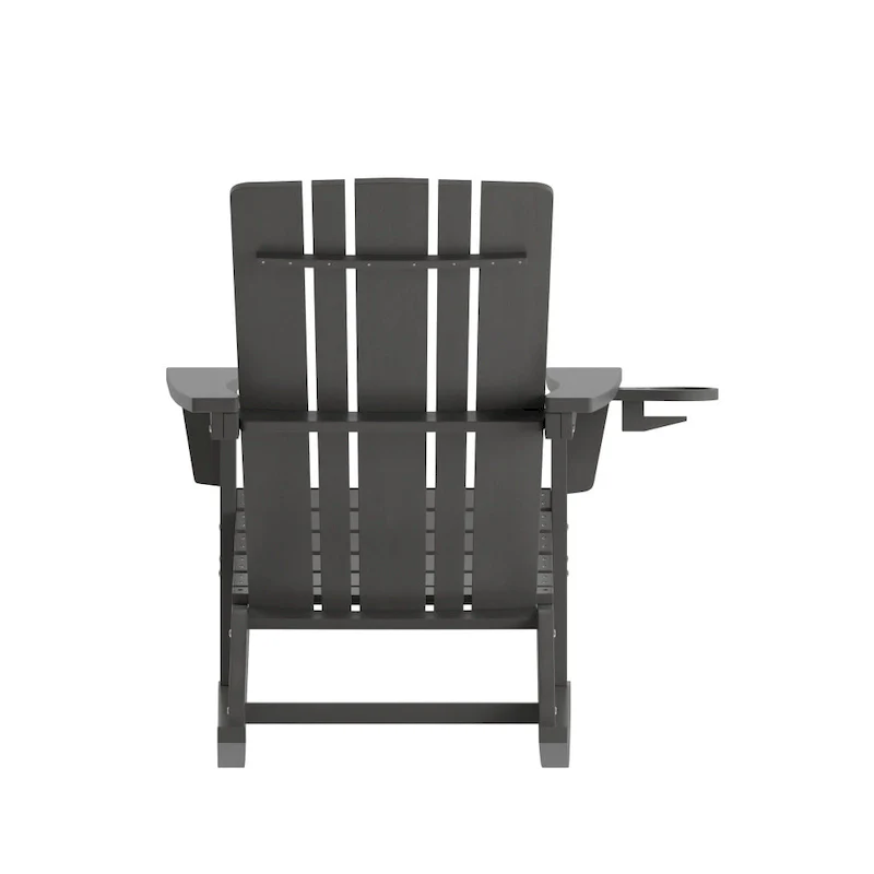 All-Weather Rocking Adirondack Chair with Swiveling Cupholder