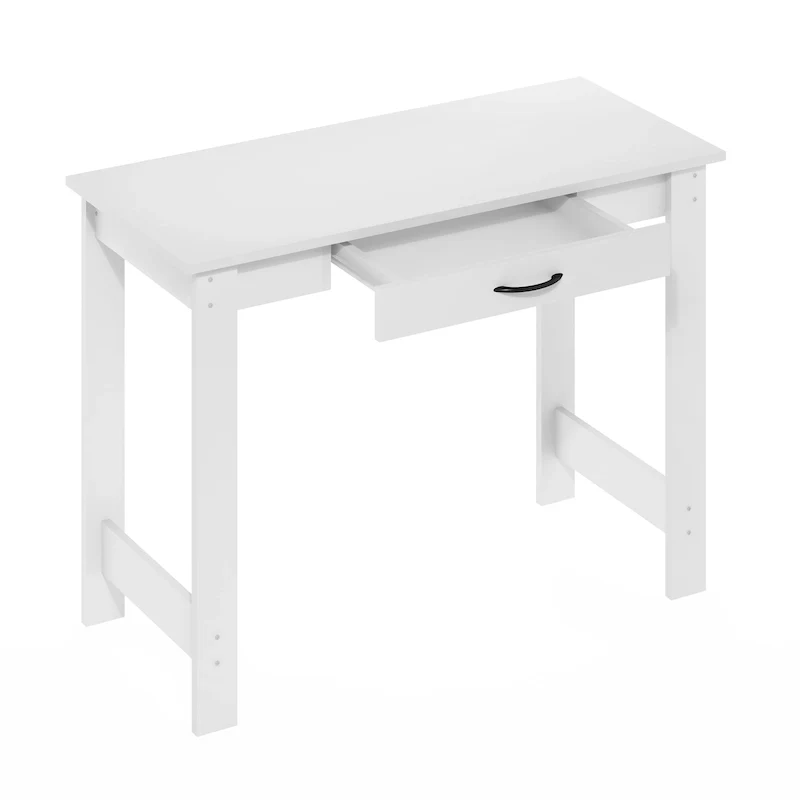Writing Desk with Drawer - White Home Office Desk