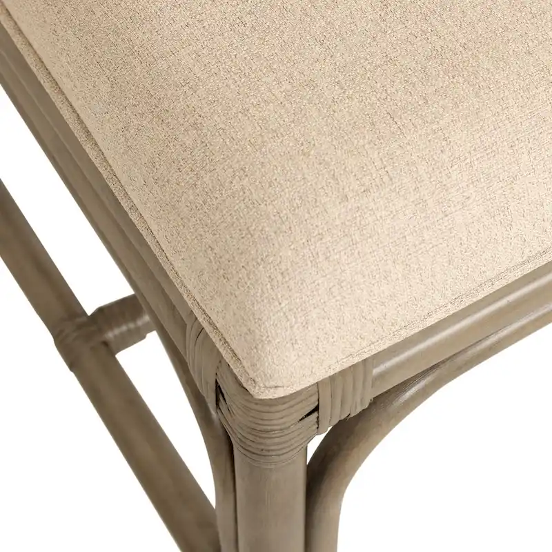 Natural Rattan Handmade Chippendale Cushioned Dining Chairs by East at Main