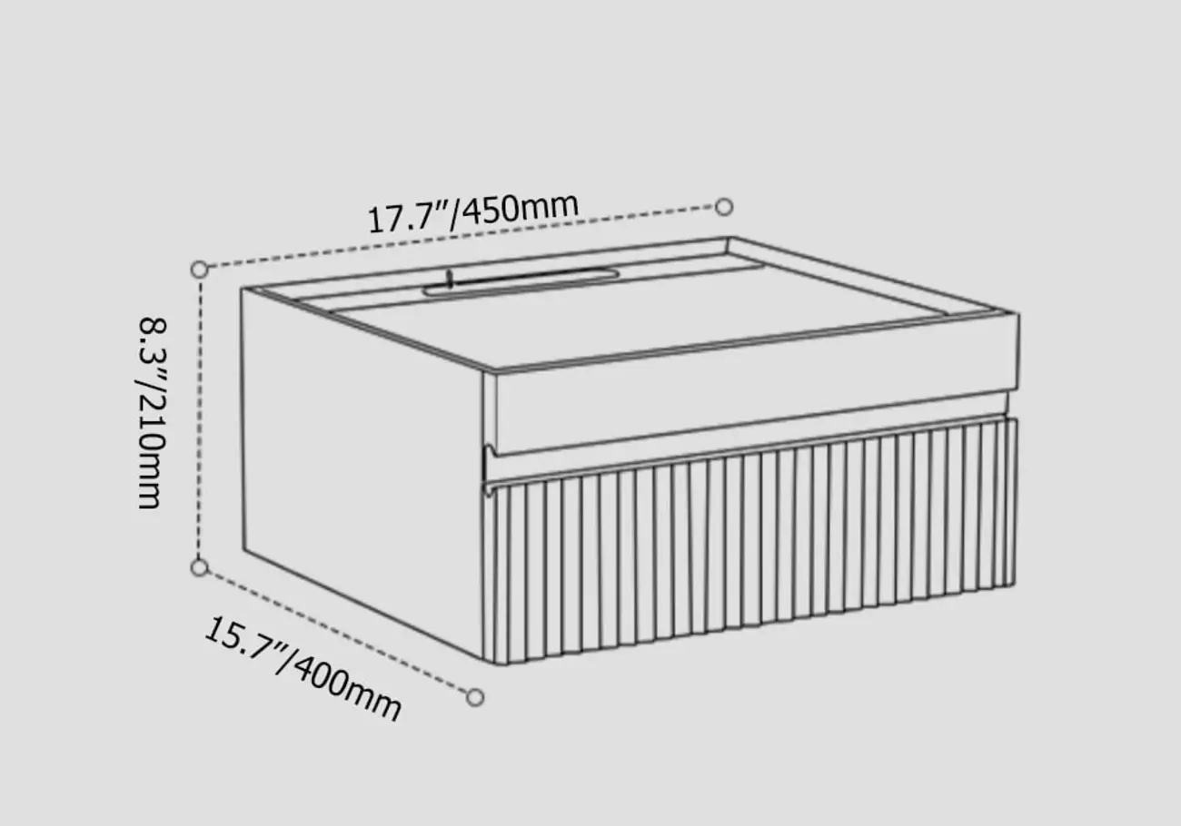 Modern Glass Top Walnut Floating Nightstand with Drawers