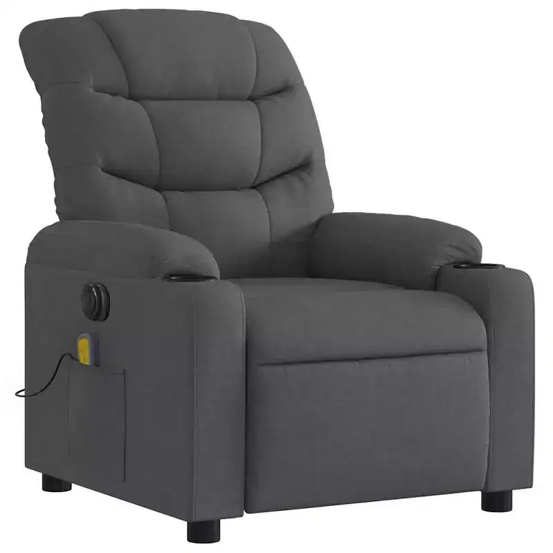Dark Gray Fabric Electric Massage Recliner Chair, 1-Seat