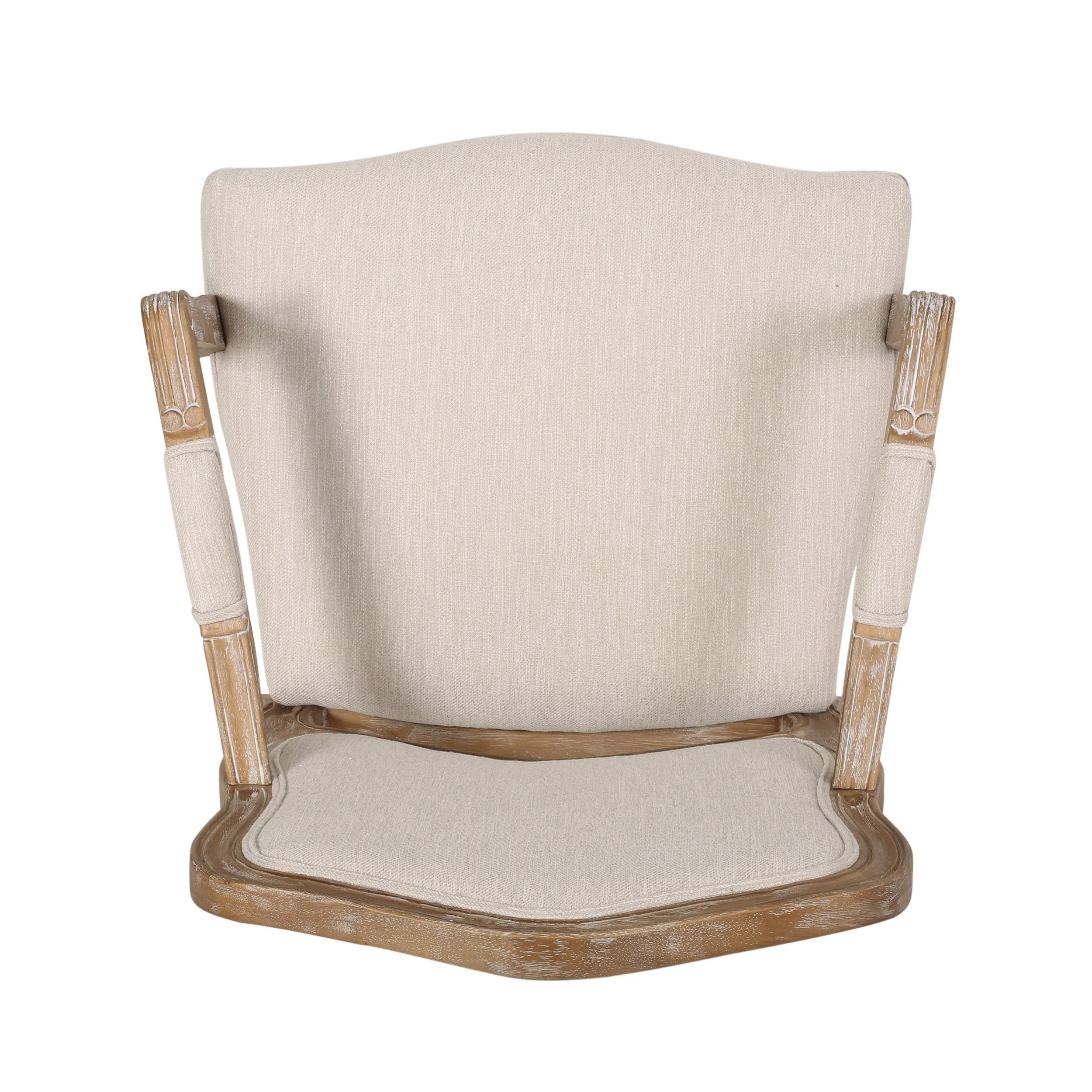 French Country Wood Upholstered Dining Armchair - NH581513