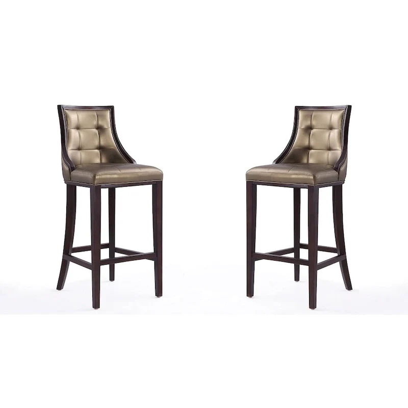 45 in. Walnut Beech Wood Bar Stool (Set of 2)