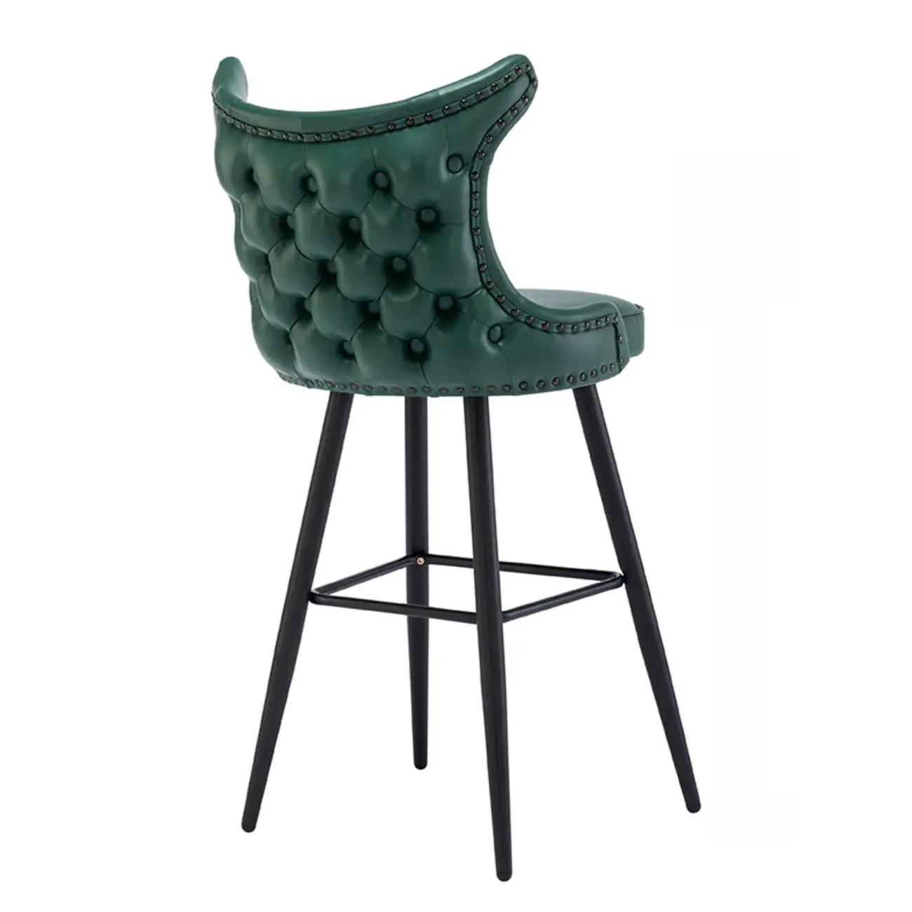 Tufted Four Legs Leather Wingback Counter Bar Stools